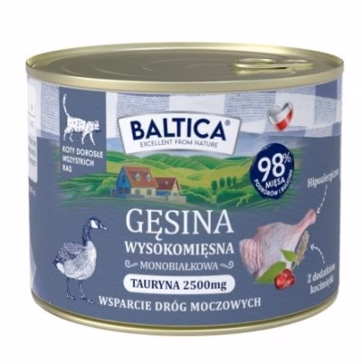 Kasside märgtoit BALTICA Smaki regionów Goose, täissööt täiskasvanud kassile, 185 g