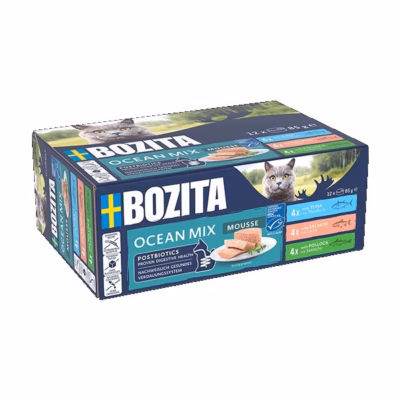 Kasside märgtoit BOZITA Mousse Mix Ocean, täissööt täiskasvanud kassile, 1,25 kg