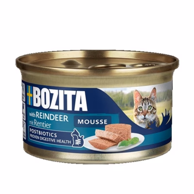 Teraviljavaba märg kassitoit (mousse) BOZITA Mousse põhjapõdraga, 85 g