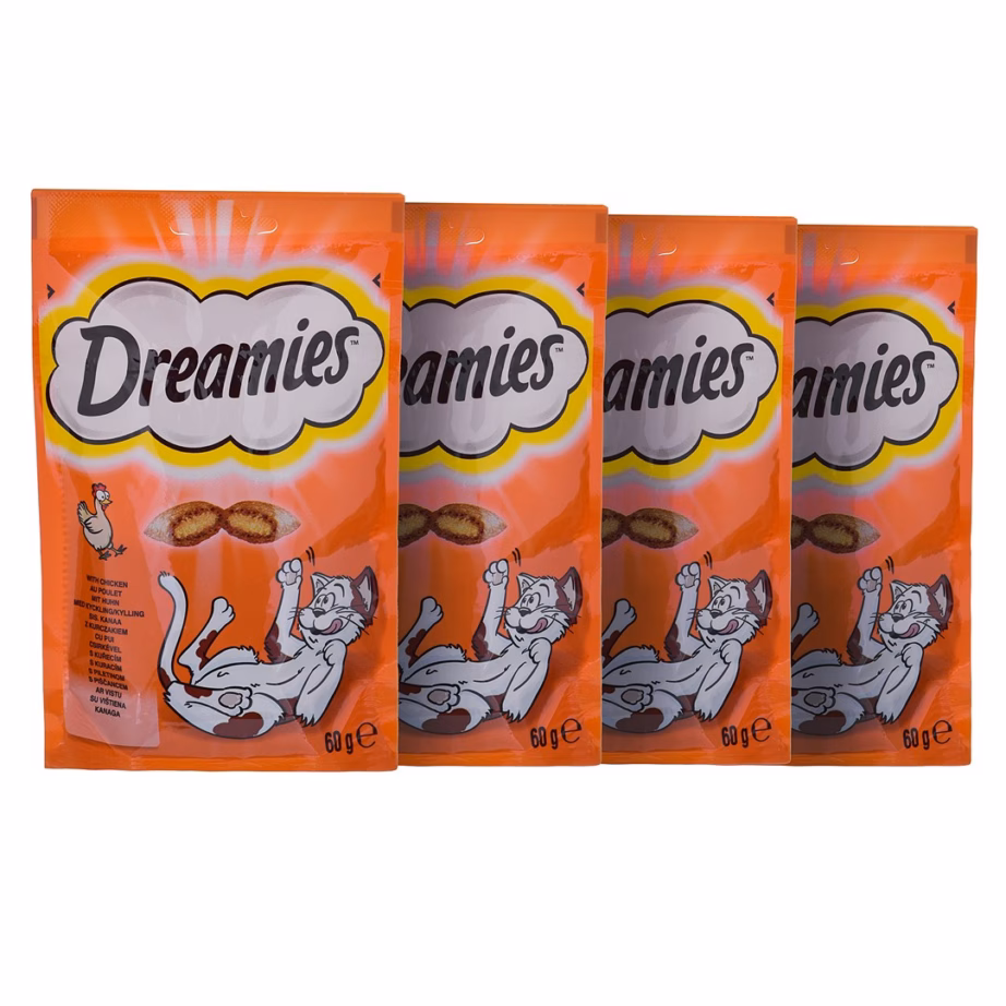 Kassi maiuste valikukarp Dreamies Variety Snack Box, 12 × 60 g, lõhe-, juustu- ja kanamaitse - 2