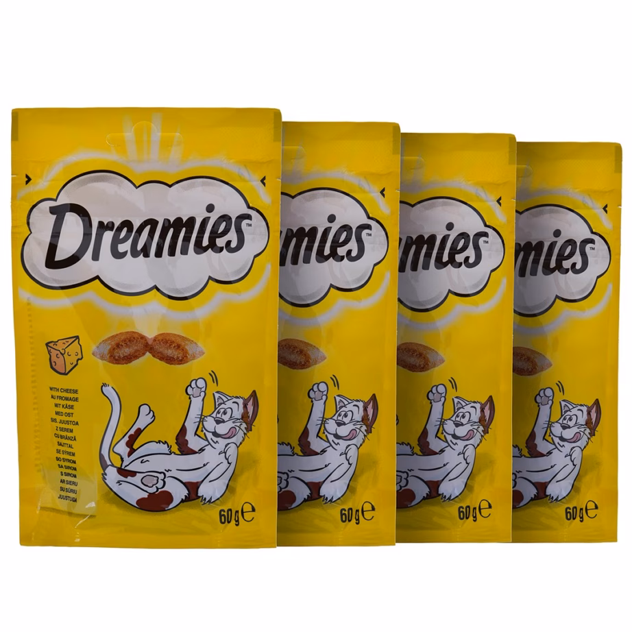 Kassi maiuste valikukarp Dreamies Variety Snack Box, 12 × 60 g, lõhe-, juustu- ja kanamaitse - 3