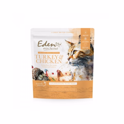 Kasside kuivtoit Eden Turkey & Chicken, teraviljavaba, täiskasvanud kassidele, 1,5 kg