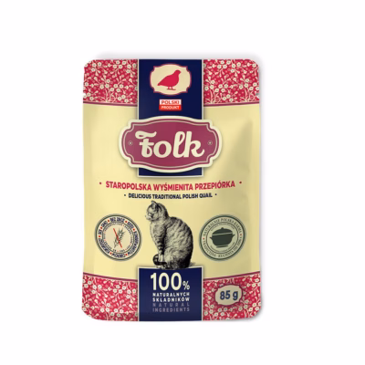 Kassitoit Folk Delicious vutilihaga, täissööt täiskasvanud kassidele, 85 g
