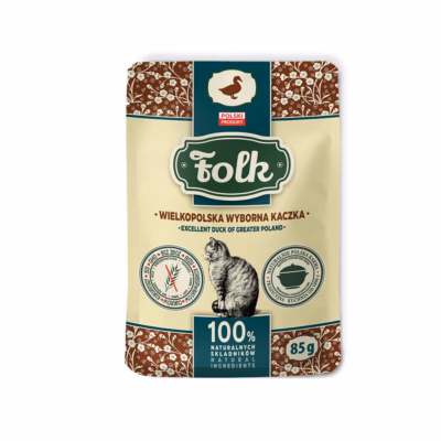 Märg kassitoit Folk Excelent Suur-Poola part, täissööt täiskasvanud kassidele, 85 g