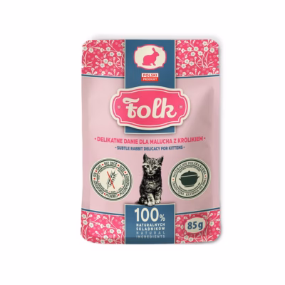 Kassipoja märgtoit Folk Kitten Subtle Rabbit Delicacy, küülik, 85 g
