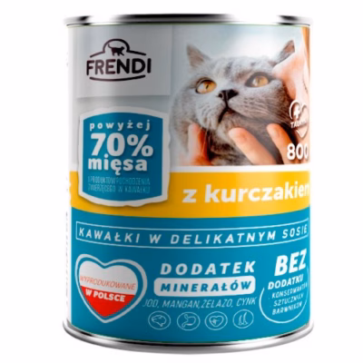 Märg täistoit täiskasvanud kassidele Frendi tükid kastmes kanaga, 800 g konserv