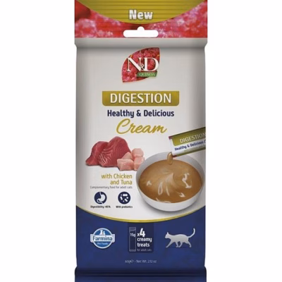 Kassimaius Farmina N&D Quinoa Digestion Cream kana ja tuunikalaga, 4 × 15 g