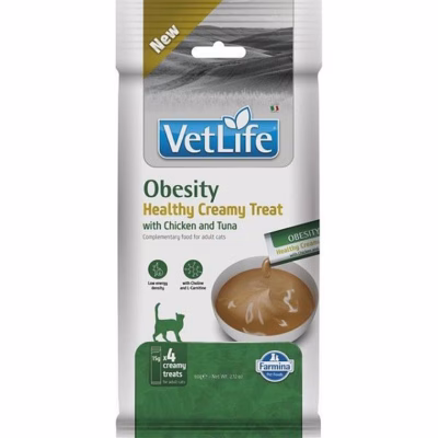 Kassimaius Farmina Vet Life Cat Obesity kreempasta kana ja tuunikalaga, 4 × 15 g