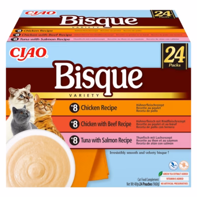 Kreemjas kassimaius INABA Ciao Bisque, kana-, veiseliha- ja kalamaitsega, 40 g