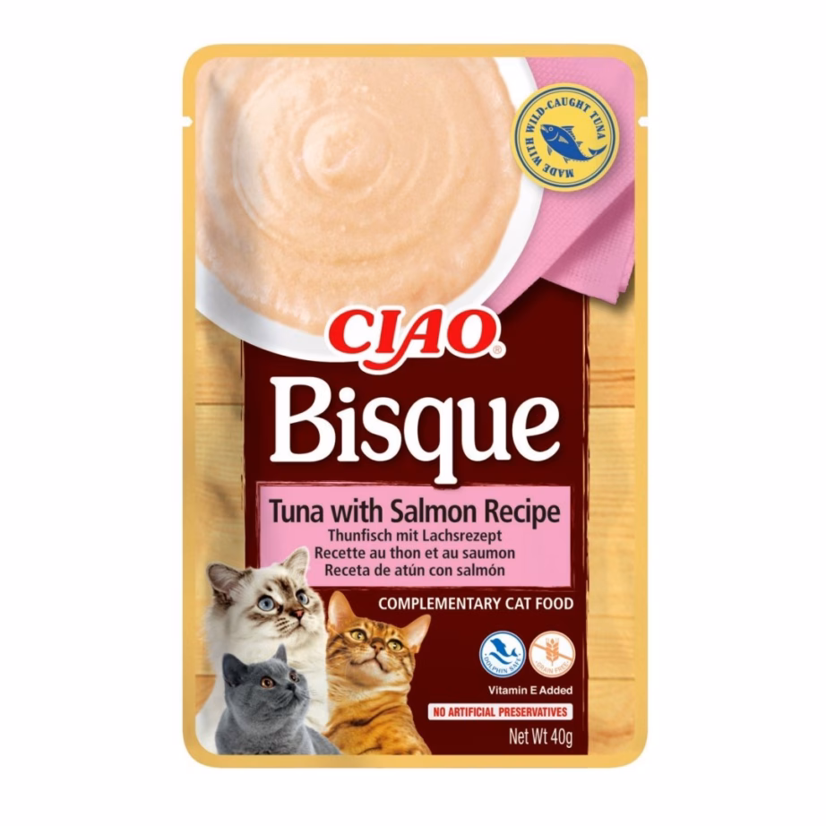 Kreemjas kassimaius INABA Ciao Bisque, kana-, veiseliha- ja kalamaitsega, 40 g - 2