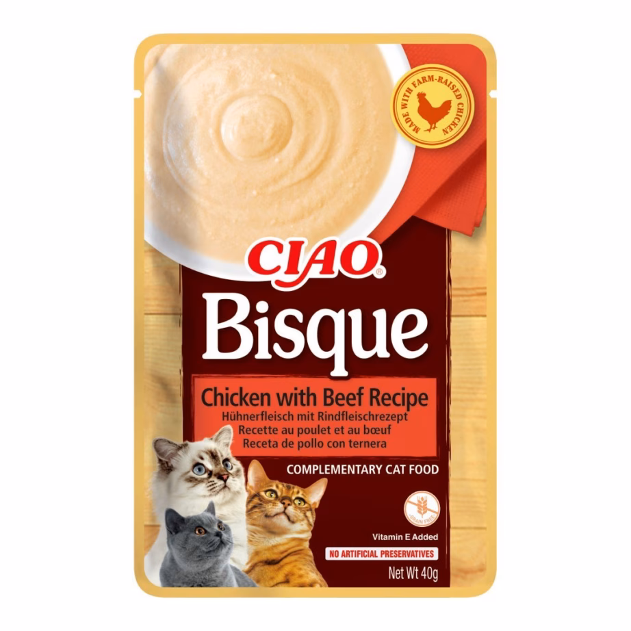 Kreemjas kassimaius INABA Ciao Bisque, kana-, veiseliha- ja kalamaitsega, 40 g - 3