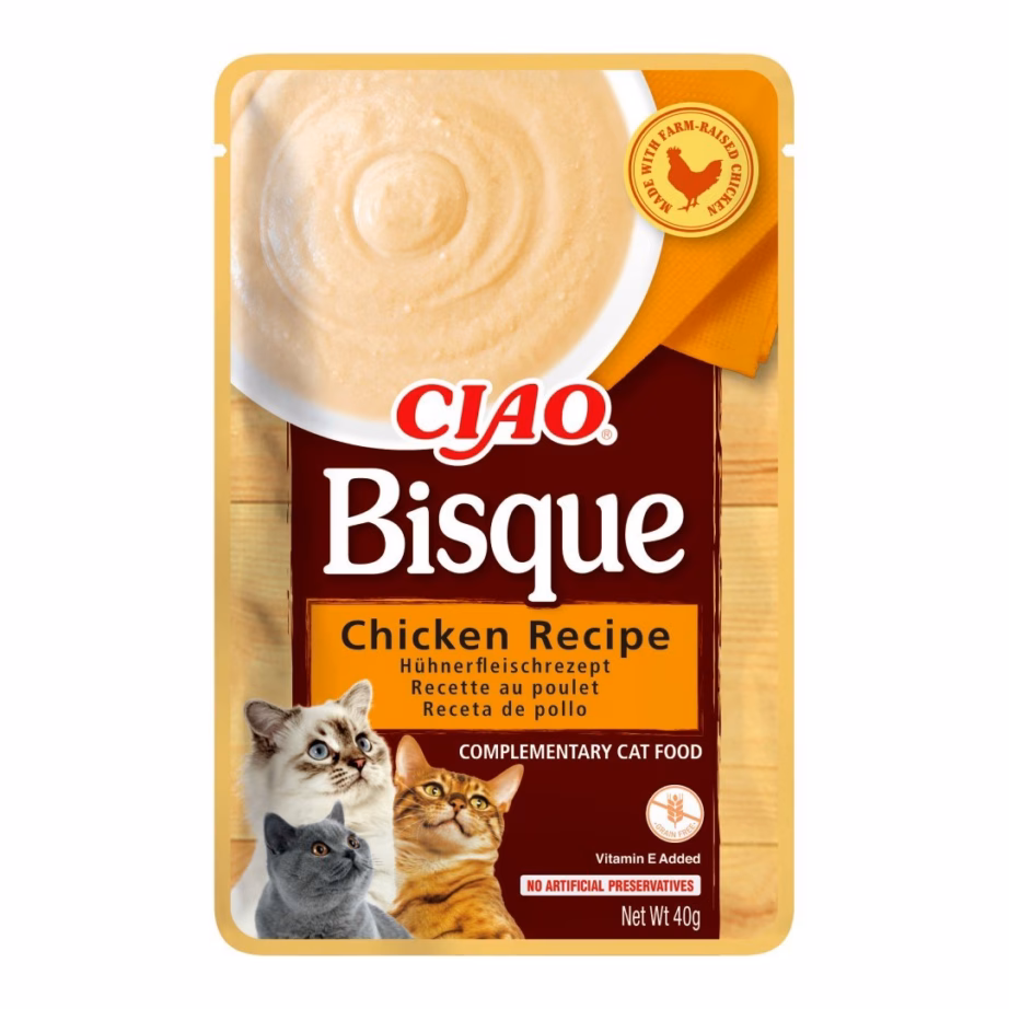 Kreemjas kassimaius INABA Ciao Bisque, kana-, veiseliha- ja kalamaitsega, 40 g - 4