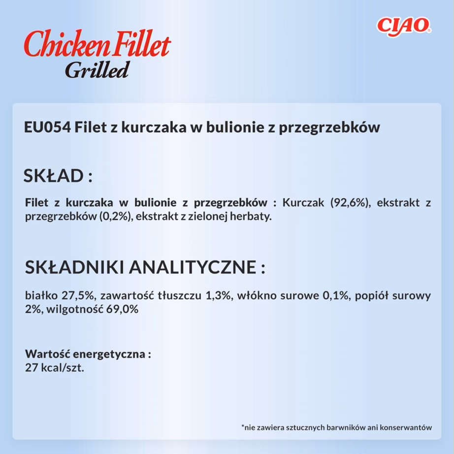Kassimaius INABA Ciao Grilled Fillets, grillitud kanafilee kammkarbimaitselises puljongis, 25 g - 3