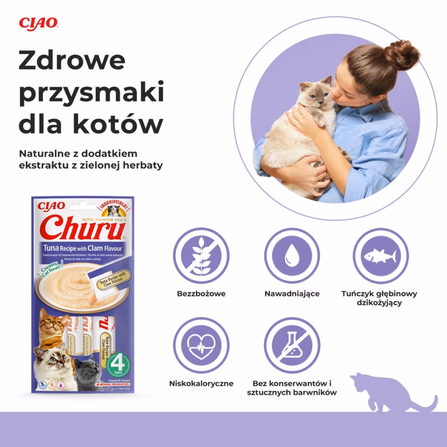 Kassi maius INABA Churu tuunikala- ja karbimaitseline pasta, 4 × 14 g - 5