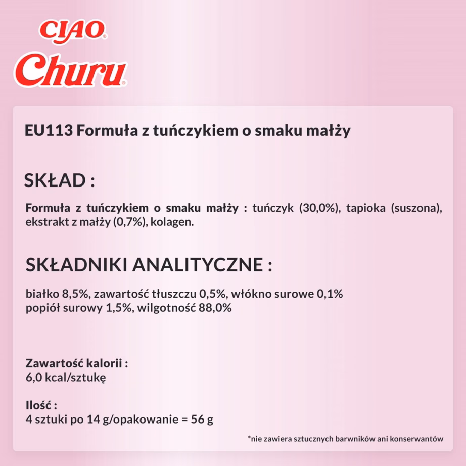 Kassi maius INABA Churu tuunikala- ja karbimaitseline pasta, 4 × 14 g - 7