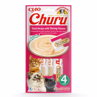 Kassimaius INABA Churu tuunikala krevetimaitsega pasta, 4 × 14 g