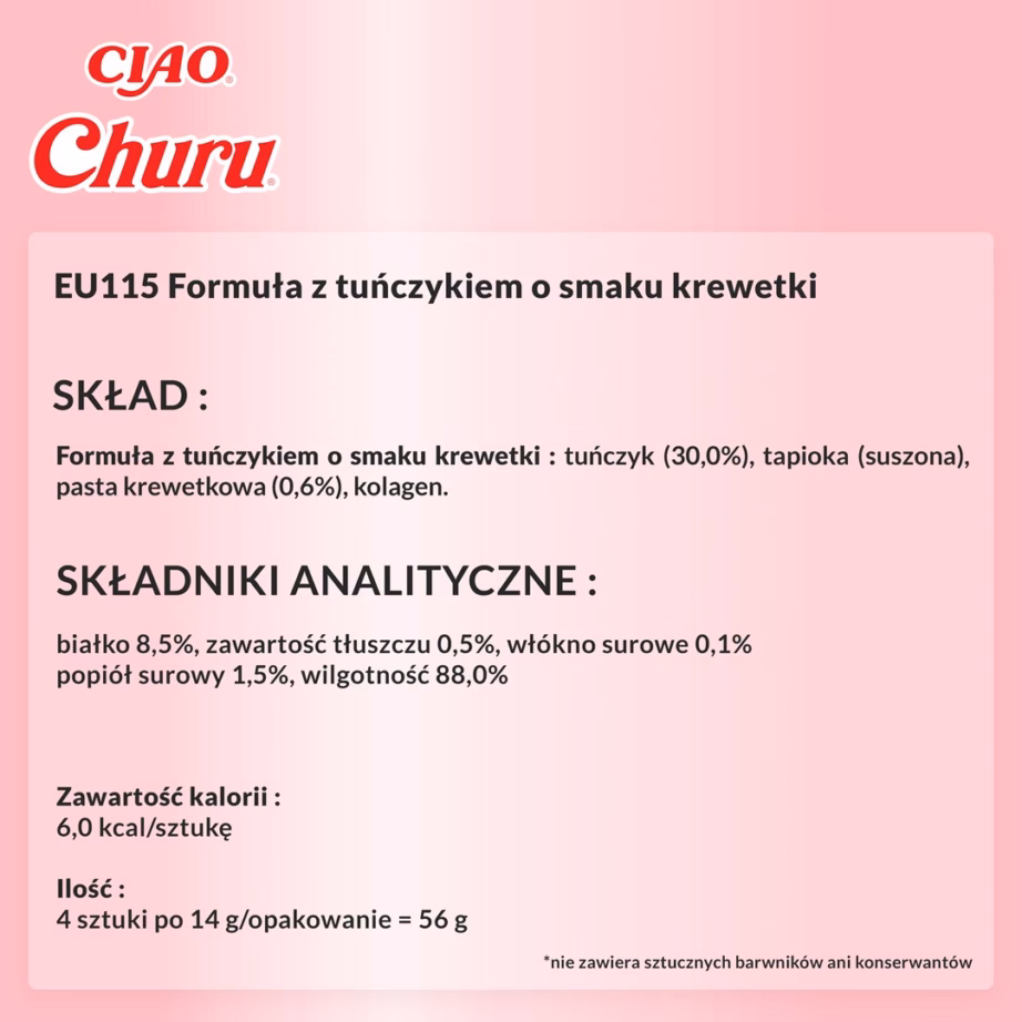 Kassimaius INABA Churu tuunikala krevetimaitsega pasta, 4 × 14 g - 7