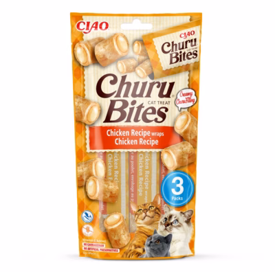 Kassimaius INABA Churu Bites Chicken, kana retseptiga, 3 × 10 g