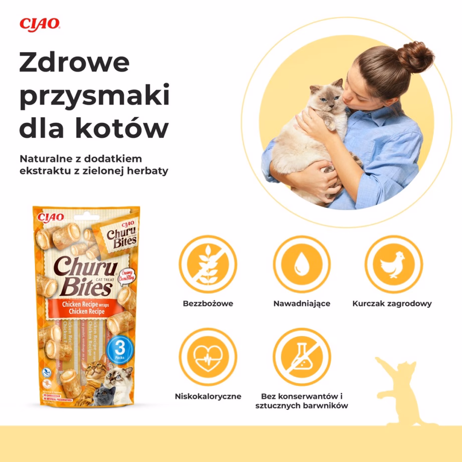 Kassimaius INABA Churu Bites Chicken, kana retseptiga, 3 × 10 g - 6
