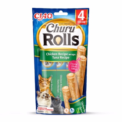 Kassimaius INABA Churu Rolls kana-tuunaretseptiga rullid, 4 × 10 g