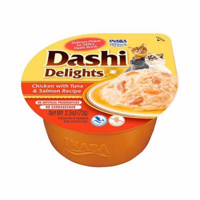 Kassimaitse INABA Dashi Delights kana, tuunikala ja lõhe puljongiga, 70 g