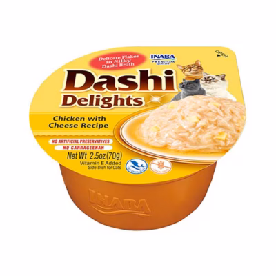 Kassimaius INABA Dashi Delights kana ja juustuga puljongis, 70 g