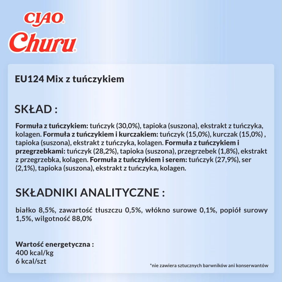 Kassimaius INABA Churu tuunikala valikukarp, pasteet, 20 × 14 g - 6