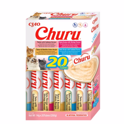 Kassimaitsepasta INABA Churu Seafood Variety Box, 20 × 14 g
