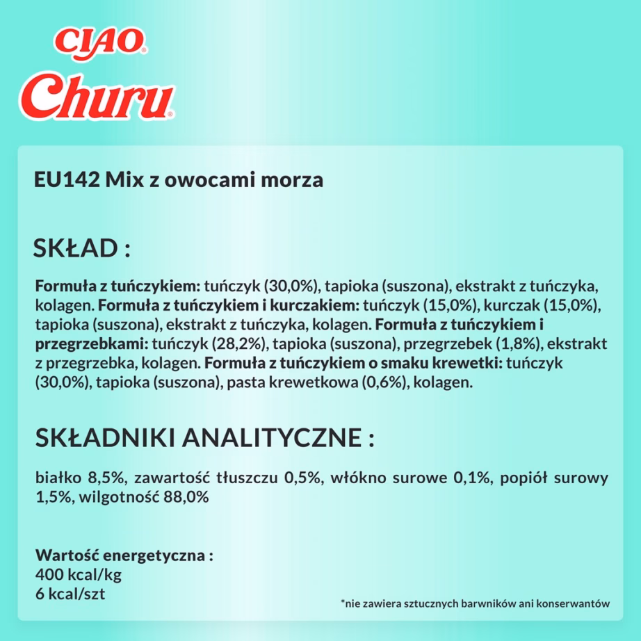 Kassimaius INABA Churu Variety Box, tuunikala ja mereannid, 40 × 14 g - 3