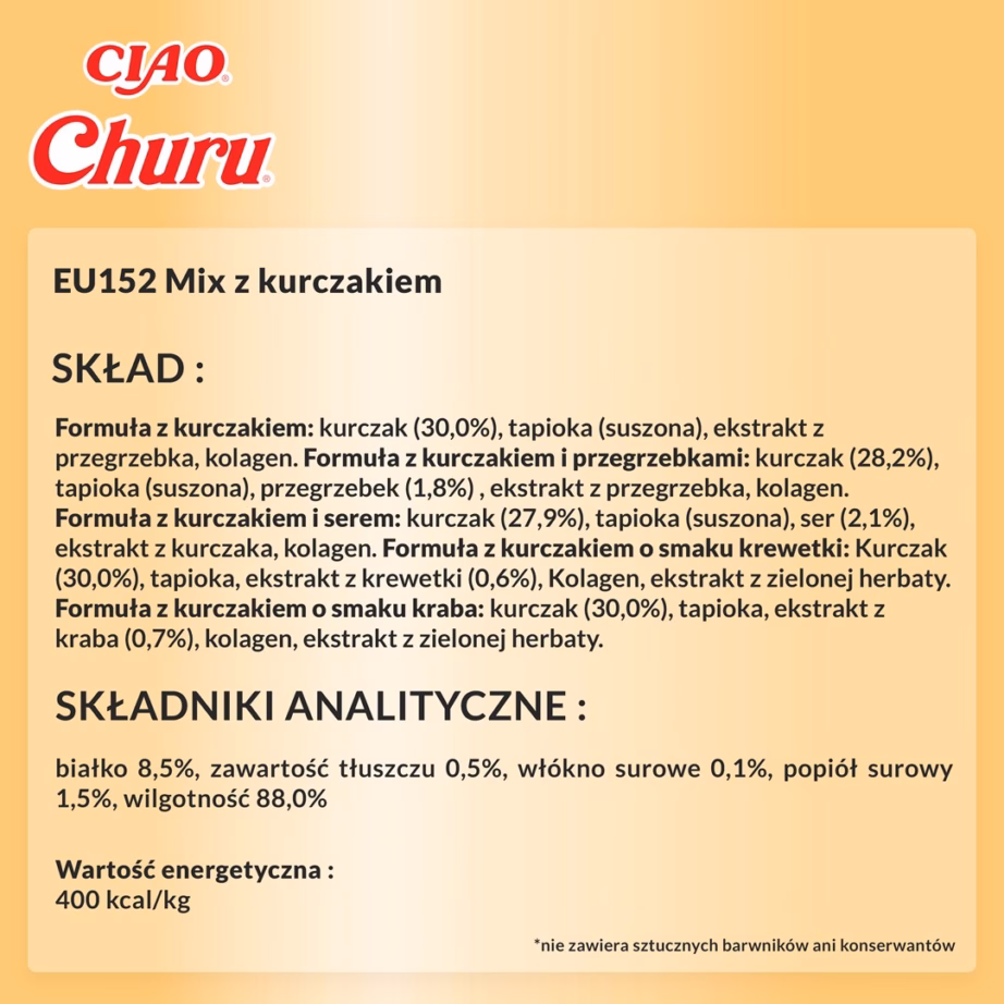 Kassi maius INABA Churu Varieties Chicken, kana, pasta, 50 × 14 g - 4