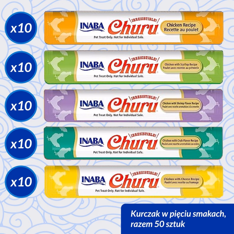 Kassi maius INABA Churu Varieties Chicken, kana, pasta, 50 × 14 g - 6