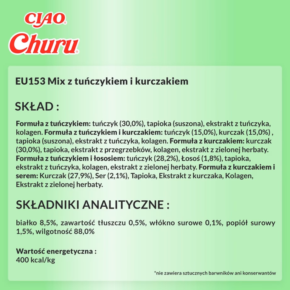 Kassi maius INABA Churu Varieties Chicken and tuna, pasta, 50 × 14 g - 4