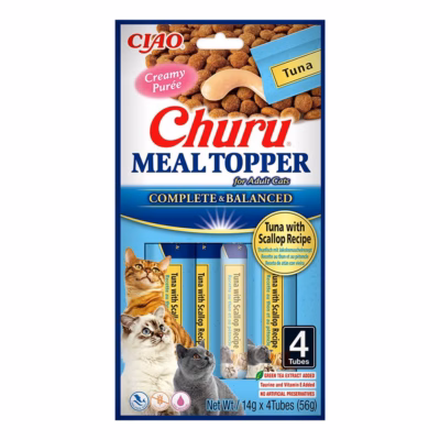 Kassimaius INABA Churu Meal Topper tuunikalaga ja kammkarbiga, 4 × 14 g