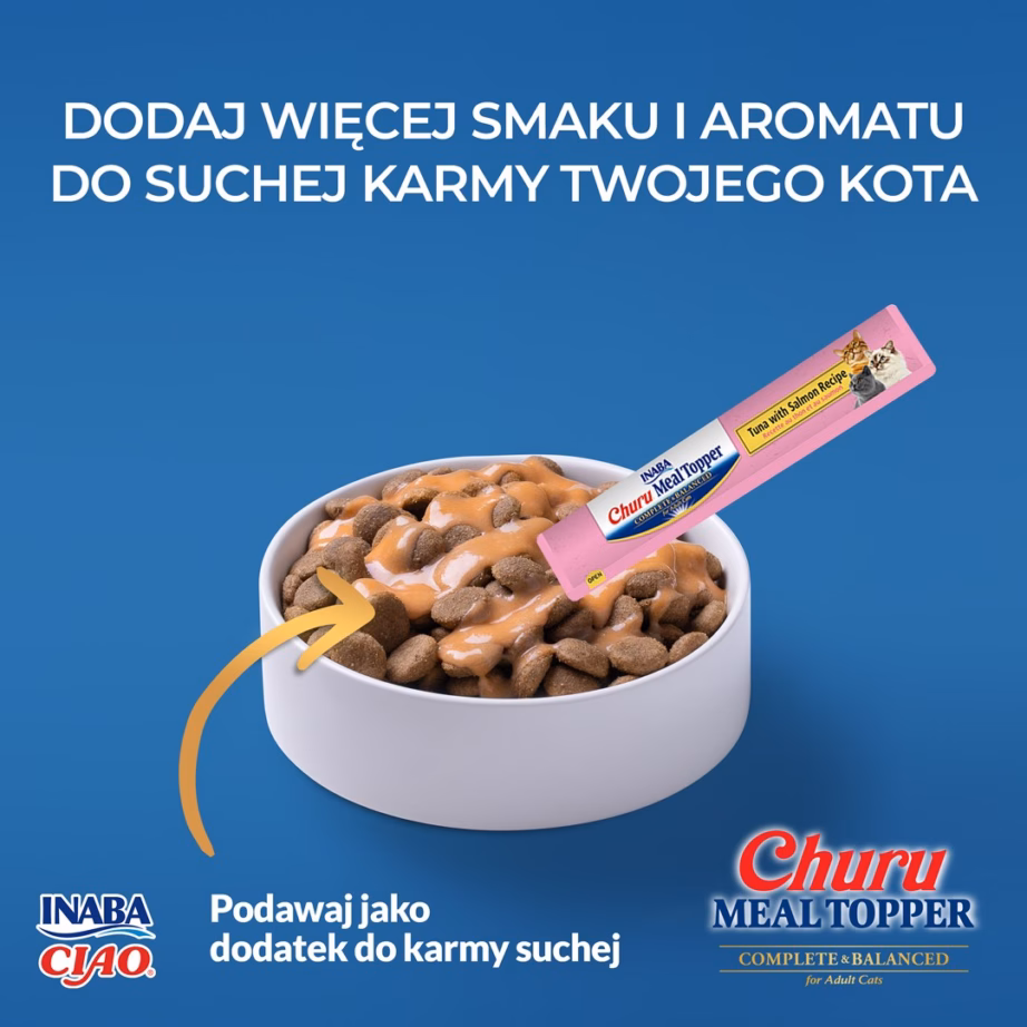 Kassimaius INABA Churu Meal Topper tuunikala ja lõhega, pasta, 4 × 14 g - 2