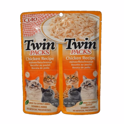 Kassimaius INABA Twin Packs Chicken, teraviljavaba, 2 × 40 g