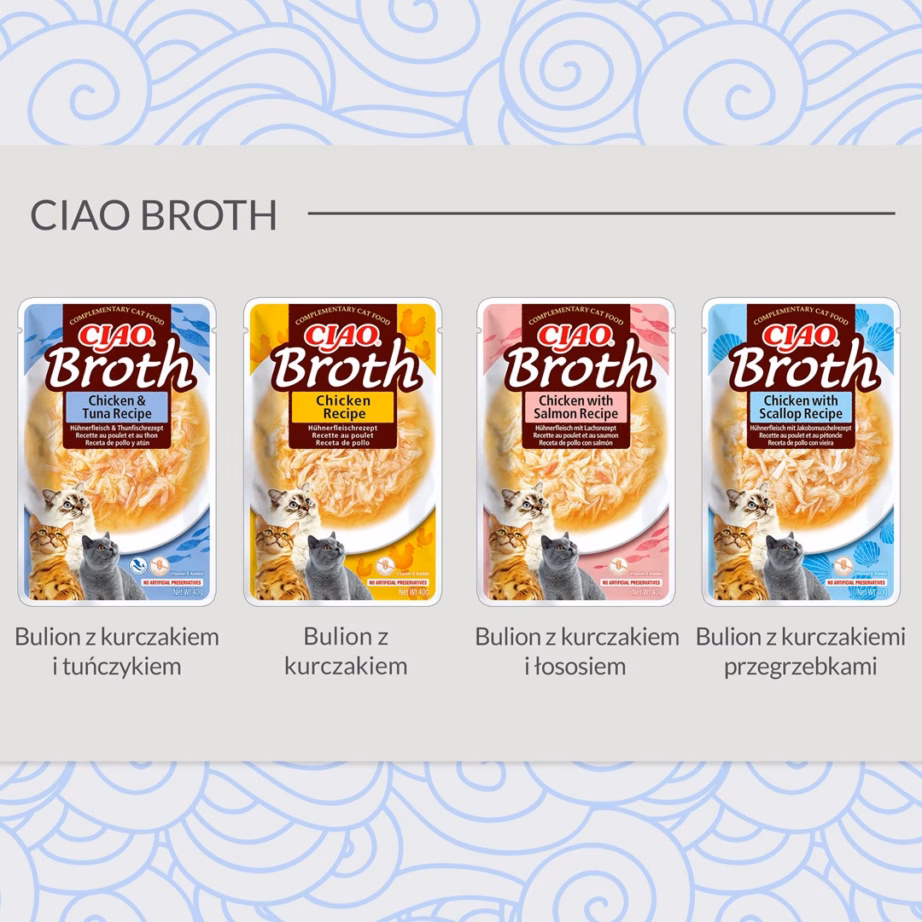 Kassimaius INABA Ciao Broth kana ja lõhega, vedel puljong, 40 g - 4