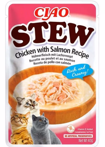 Kassimaius INABA Ciao Stew kana ja lõhega, 40 g