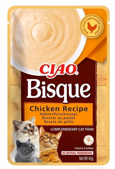 Kassimaius INABA Ciao Bisque Chicken, vedel kanasupp, 40 g
