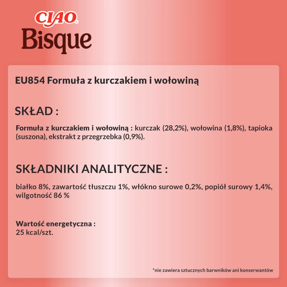 Kassimaius INABA Ciao Bisque kana ja veiselihaga, 40 g - 5