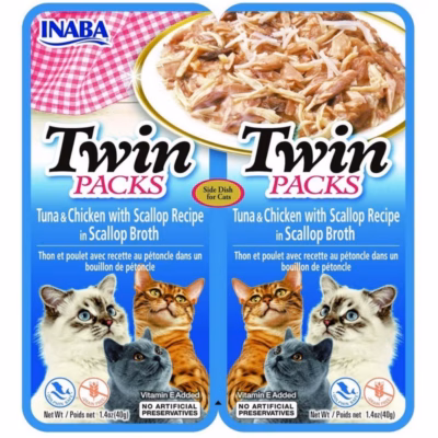Kassimaius INABA Twin Tuna kana ja kammkarbiga puljongis, 2 × 40 g