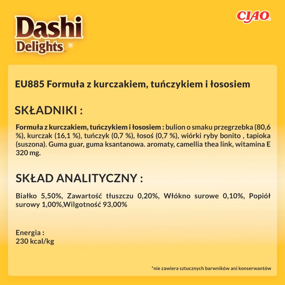 Kassimaius INABA Dashi Delights siidine puljong, kana tuuni ja lõhega, 40 g - 6