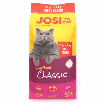 Kuiv kassitoit JOSERA JosiCat Sterilised Classic, linnulihaga, 15 kg + 3 kg
