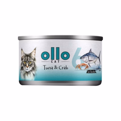 Kasside märgtoit OLLO Cat nr 6 Tuna & Crab in broth, 70 g konserv
