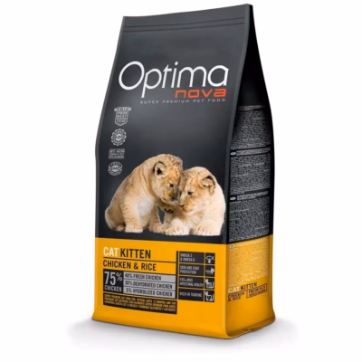Kassipoja kuivtoit Optimanova Cat Kitten Chicken & Rice, kana ja riis, 8 kg