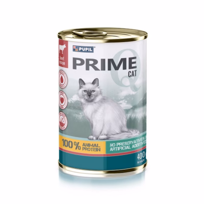 Märgtoit kassidele PUPIL Prime, veise- ja maksaga, 400 g (konserv)