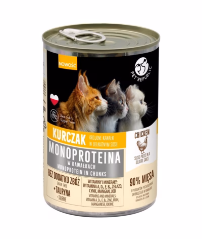 Kasside märgtoit PET REPUBLIC Monoproteina Chicken kastmes, 400 g