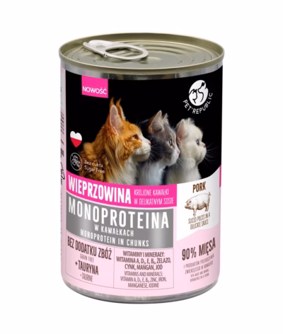 Kasside märgtoit PetRepublic PET REPUBLIC Monoproteina seaga kastmes, 400 g