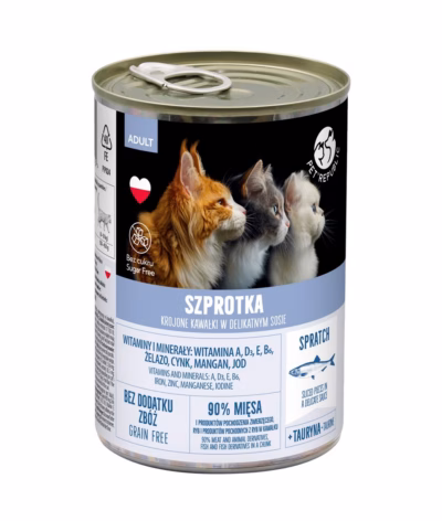 Kasside märgtoit PetRepublic Sprat Pieces delikaatses kastmes, 400 g