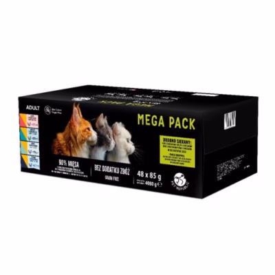 Kassi märgtoit PetRepublic Mega Pack, kana, kalkun, lambaliha, lõhe ja tuun, 48 × 85 g