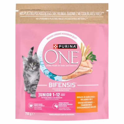 Kassipoja kuivtoit PURINA ONE Bifensis Junior kana, 750 g